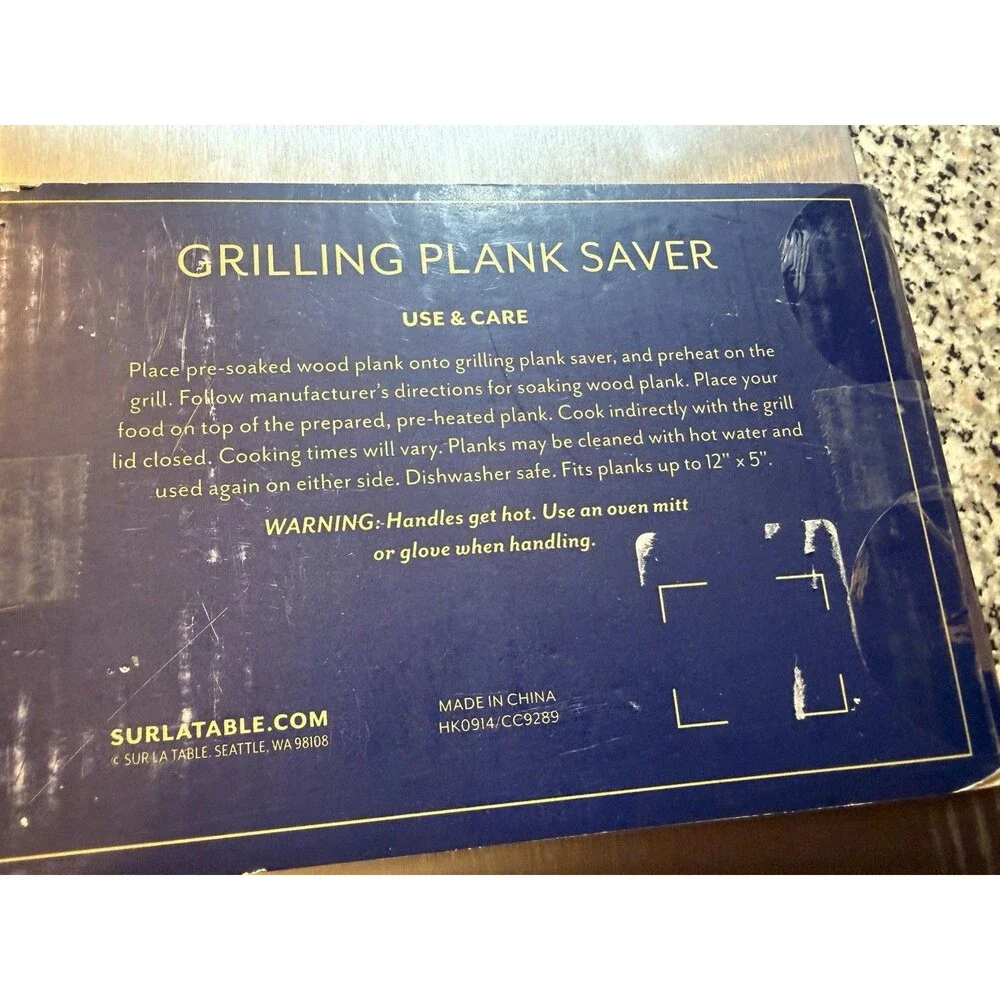 Sur La Table Stainless Steel BBQ Grilling Wood Plank Saver Tray